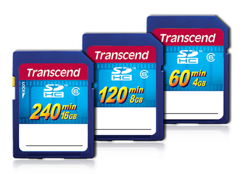 SDHC-карты Transcend для HD Video 4Gb, 8Gb, 16Gb
