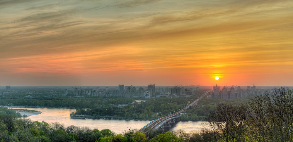 Фотографія Киев, рассвет над Днепром / Олег Жарий / photographers.ua