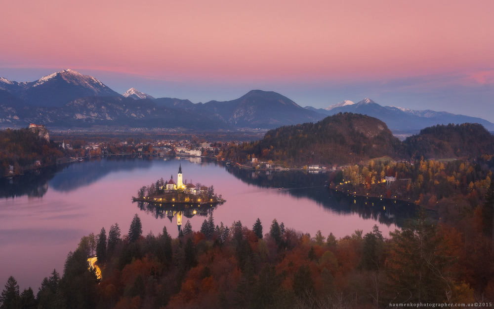 Фотографія Словения. Закат на озере Блед. / Александр Науменко / photographers.ua