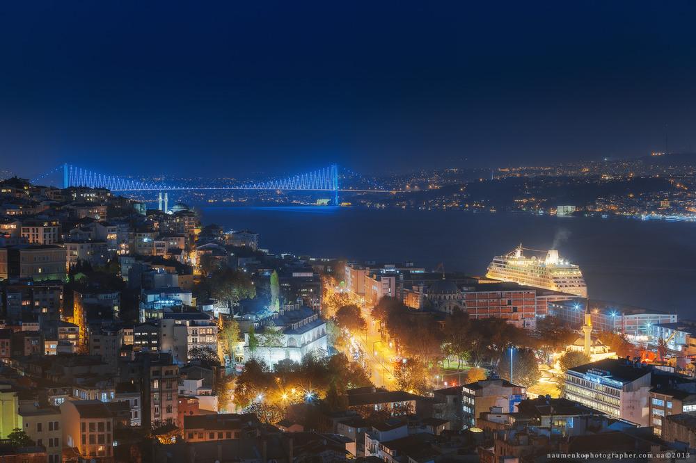 Фотографія Турция. Стамбул. Панорама на Босфорский мост, вечерний / Александр Науменко / photographers.ua