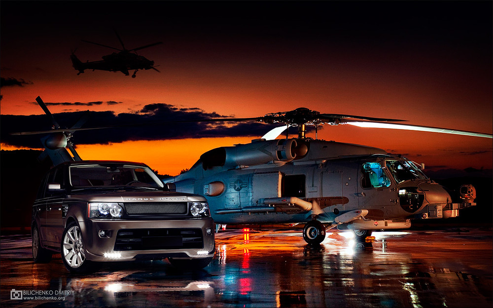 Фотографія Range Rover Sport Bronze edition & helicopter Seahawk / Dmitriy Bilichenko / photographers.ua