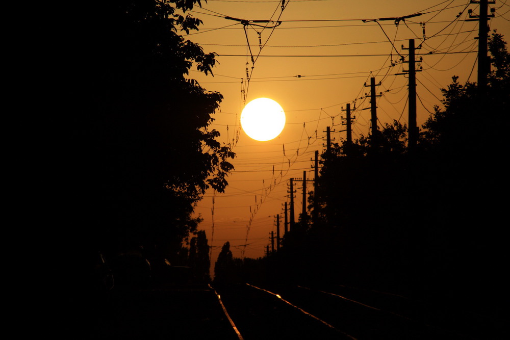 Фотографія Рельсы, Солнце, провода / Denis Sisin / photographers.ua