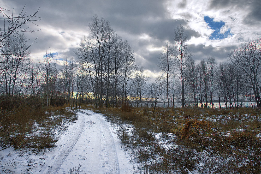 Фотографія Зима приїхала - он сліди на дорозі. / Юрій Максименко / photographers.ua