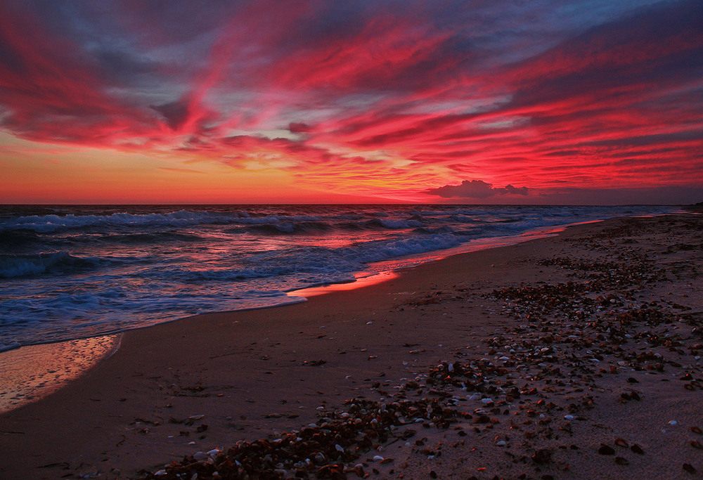 Фотографія Вечір, море, небо, хмари, хвилі, берег, пісок, мушлі. / Юрій Максименко / photographers.ua