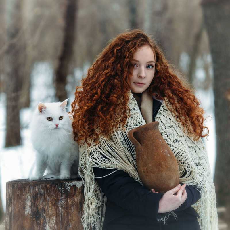 Фотографія Девушка и кот / VallaV / photographers.ua
