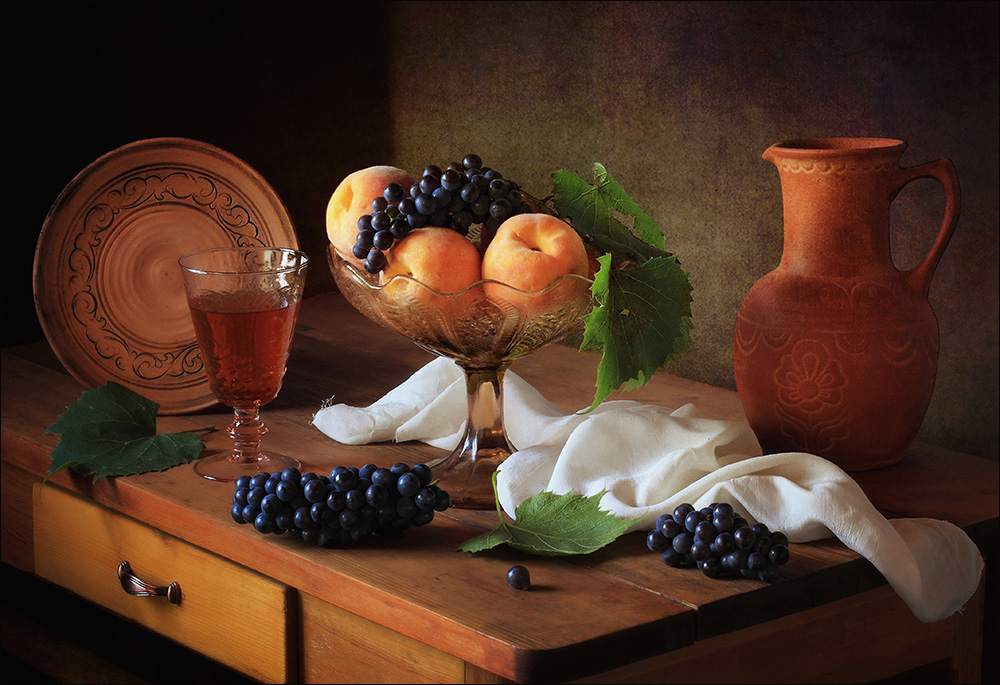 Фотографія Натюрморт с персиками и виноградом / Татьяна Скороход / photographers.ua