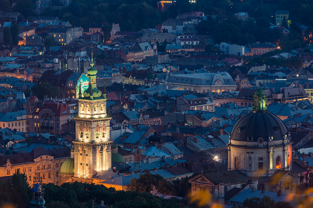 Фотографія Lviv night altitude panorama / Sergio / photographers.ua