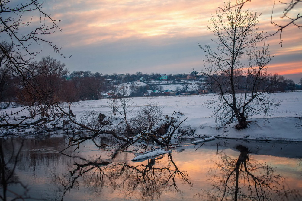 Фотографія Зимний закат на реке / Евгений Маркин / photographers.ua