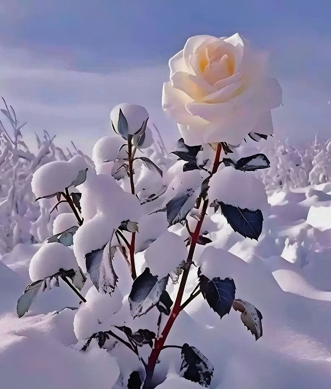 Фотографія Білий сніг на зеленому листі, або замерзаюча троянда / Gregori Yakimchuk / photographers.ua