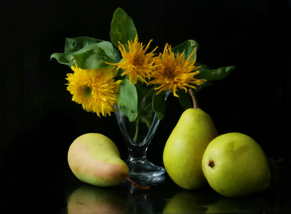 Фотографія З жовтими квітами та грушами / Міла Джур / photographers.ua